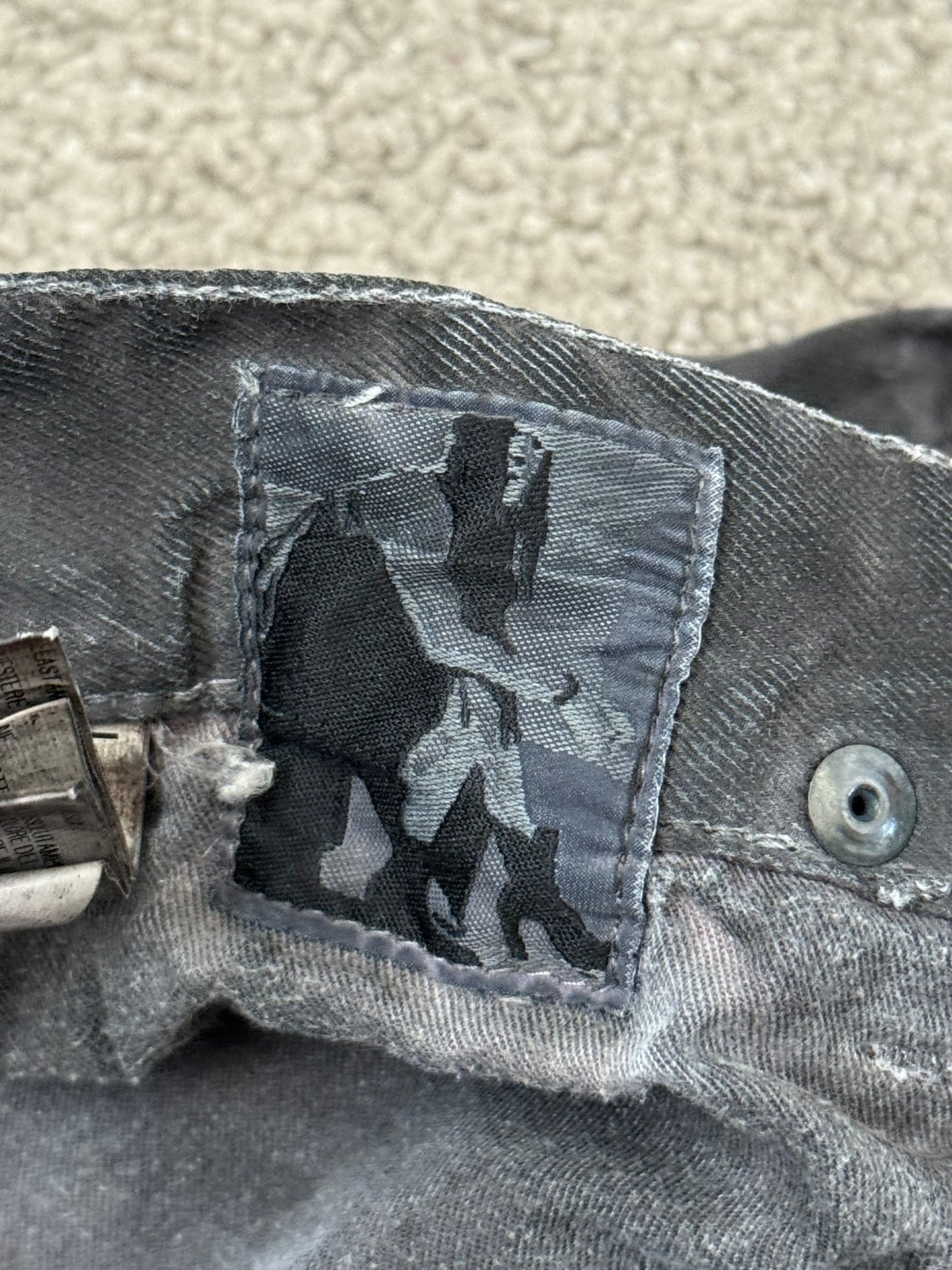 FW11 Rick Owens DRKSHDW "Limo" Overdyed Mud AMC Coated Detroit Cut Jeans