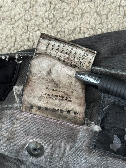 FW11 Rick Owens DRKSHDW "Limo" Overdyed Mud AMC Coated Detroit Cut Jeans