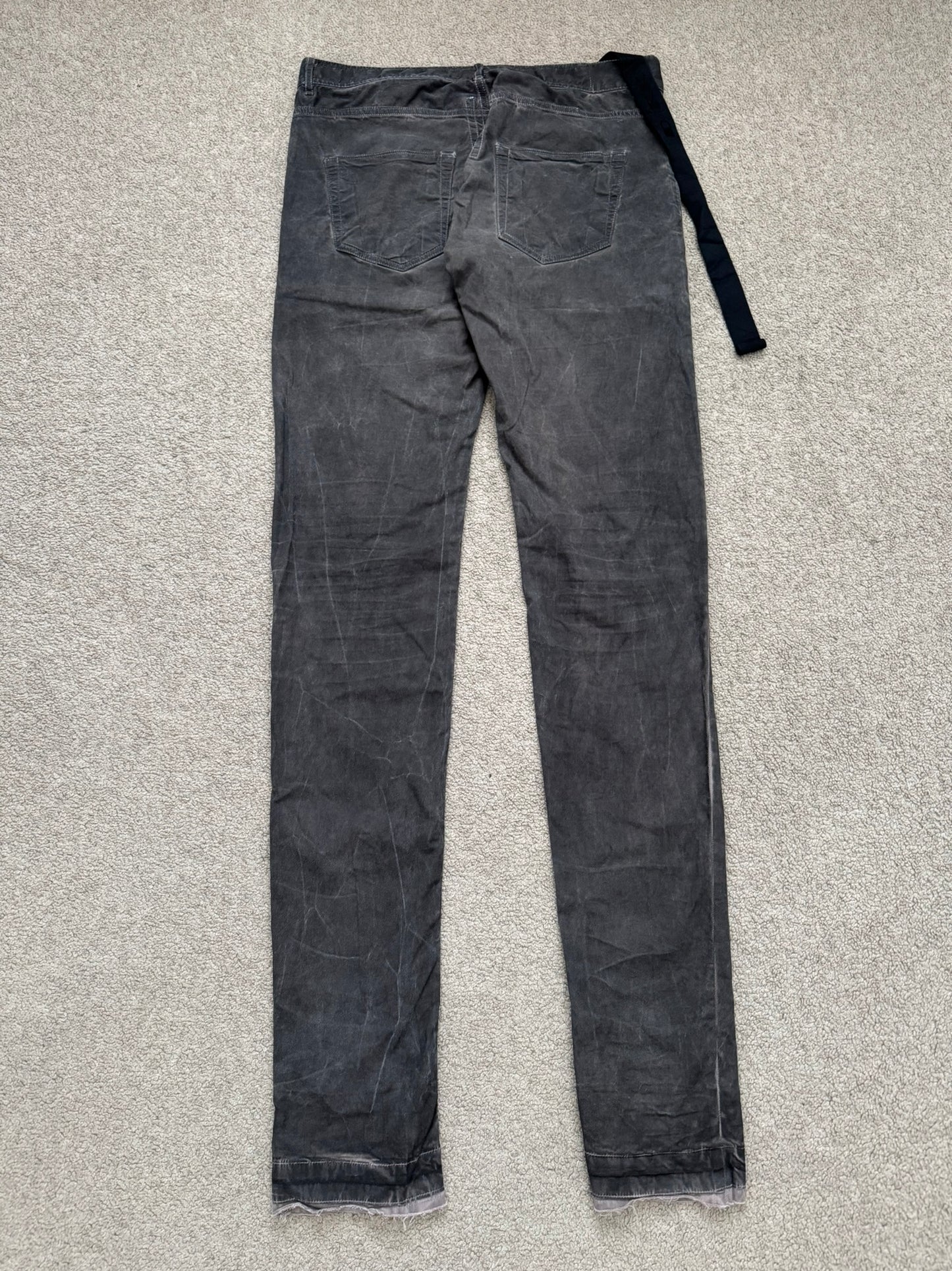 FW11 Rick Owens DRKSHDW "Limo" Overdyed Mud AMC Coated Detroit Cut Jeans