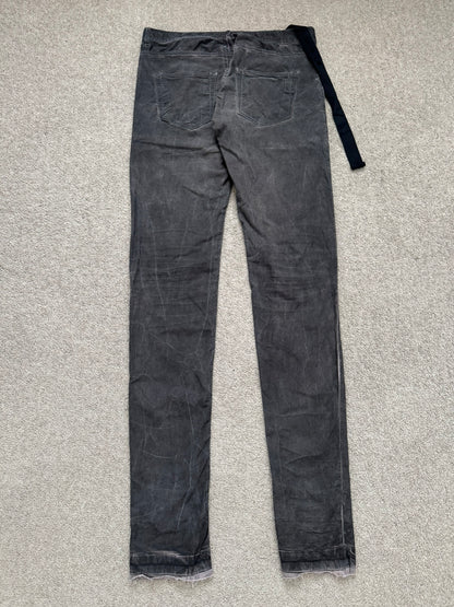 FW11 Rick Owens DRKSHDW "Limo" Overdyed Mud AMC Coated Detroit Cut Jeans