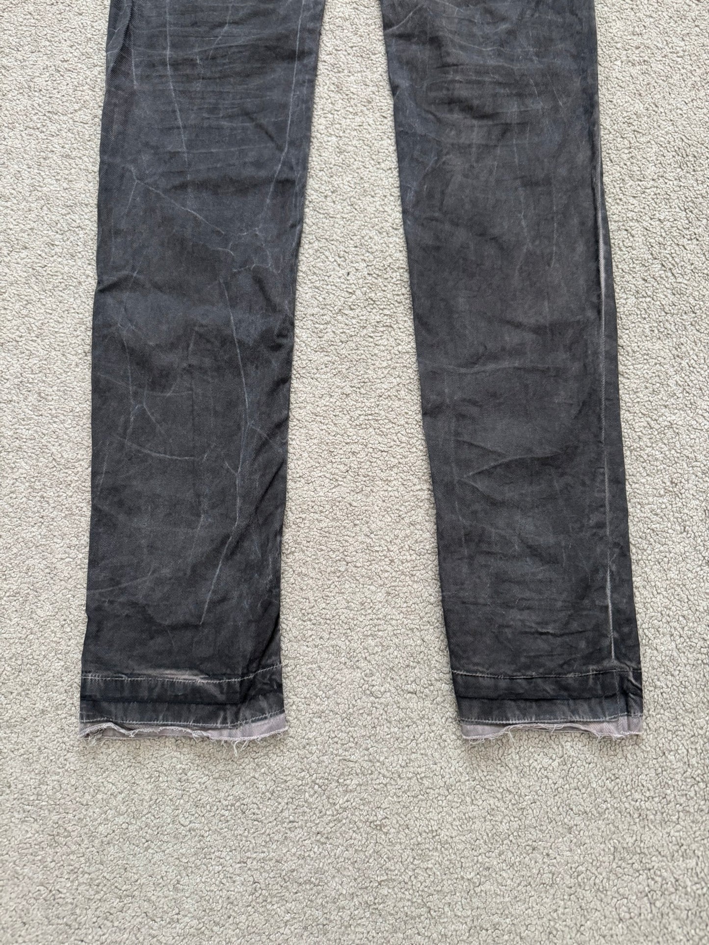 FW11 Rick Owens DRKSHDW "Limo" Overdyed Mud AMC Coated Detroit Cut Jeans
