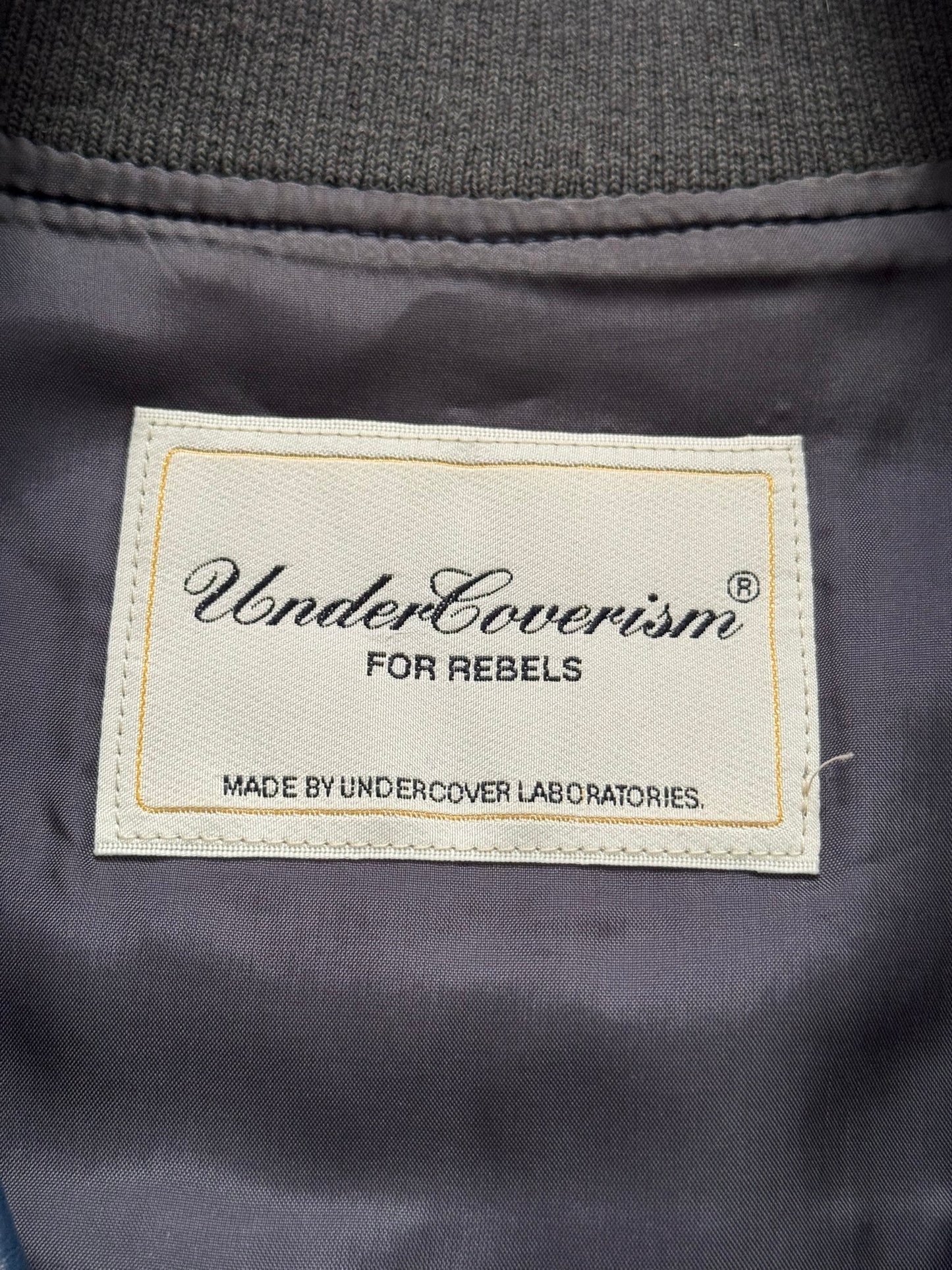 SS11 Undercover "Underman" Blue Biker Zipper Leather Jacket
