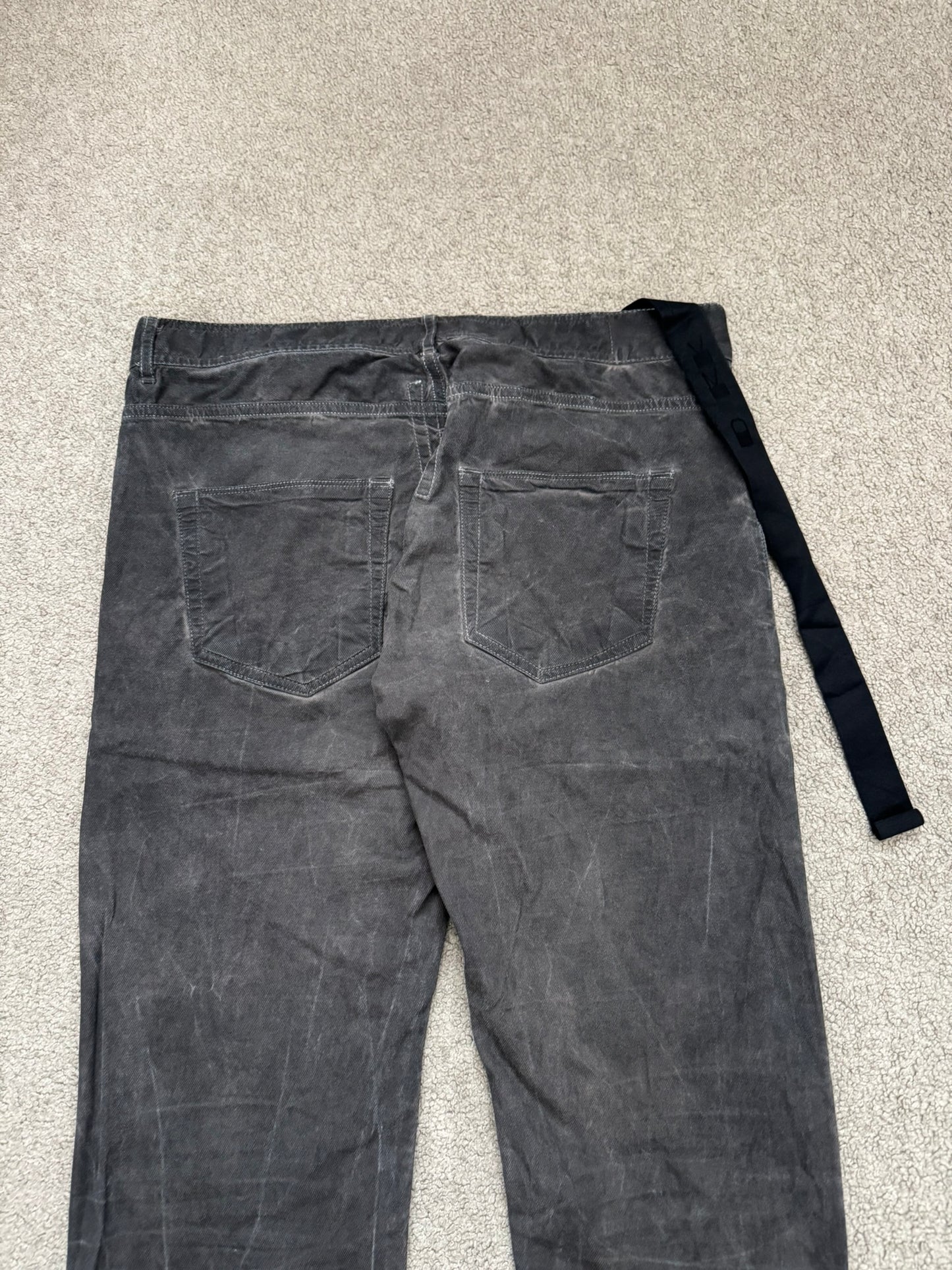 FW11 Rick Owens DRKSHDW "Limo" Overdyed Mud AMC Coated Detroit Cut Jeans