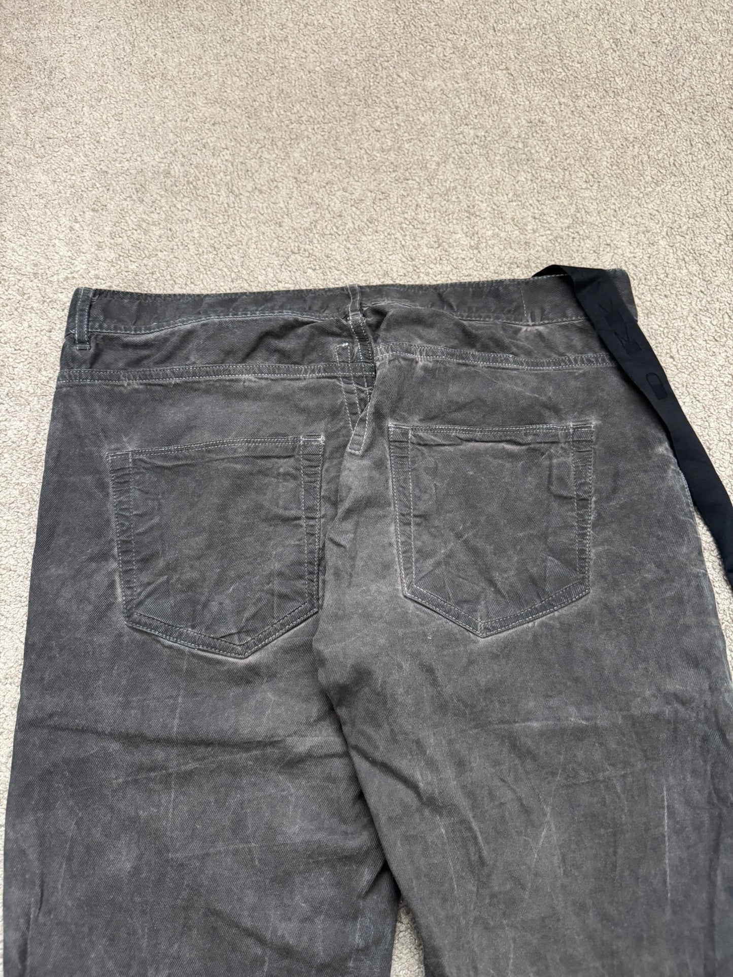 FW11 Rick Owens DRKSHDW "Limo" Overdyed Mud AMC Coated Detroit Cut Jeans