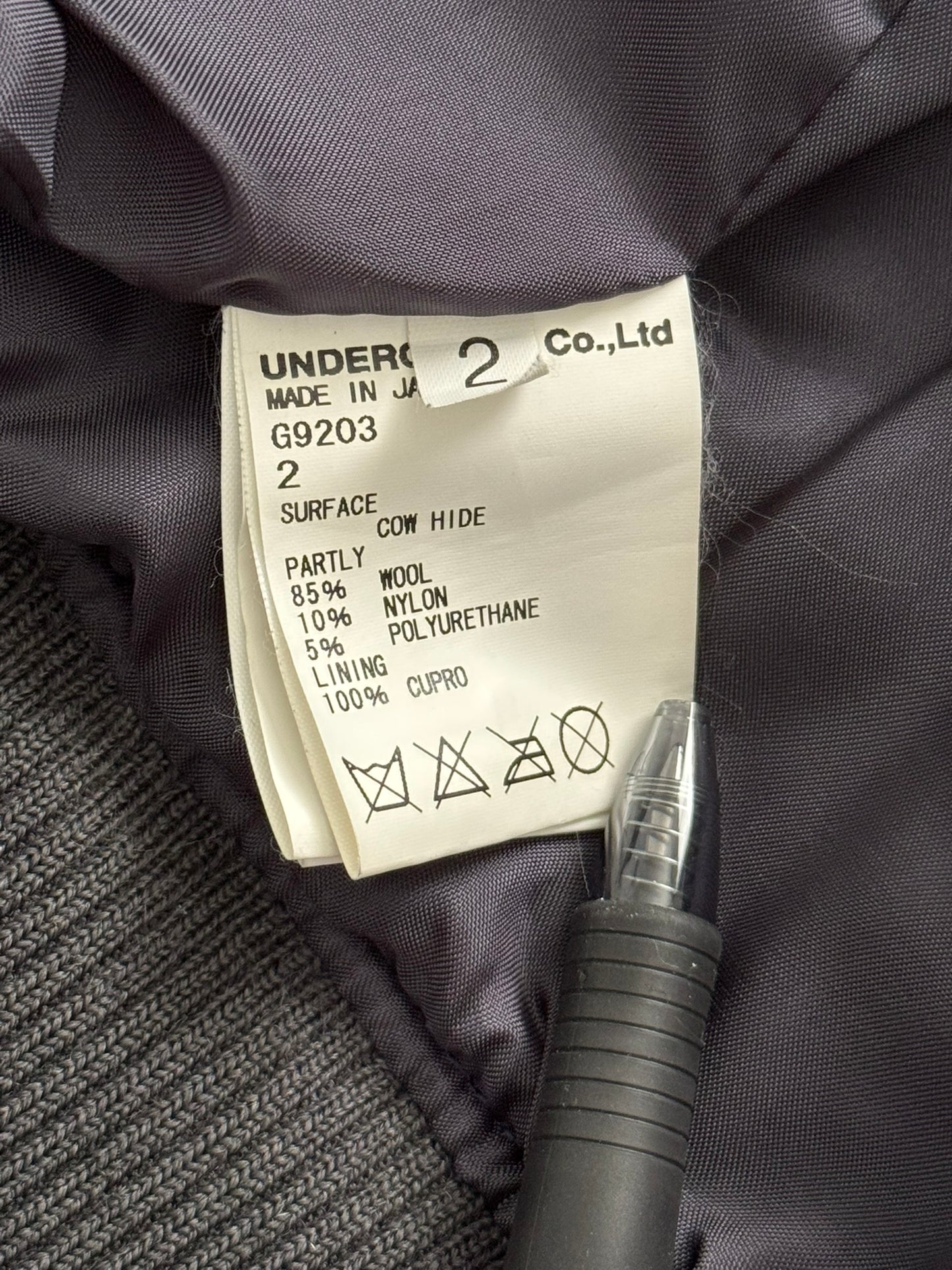 SS11 Undercover "Underman" Blue Biker Zipper Leather Jacket
