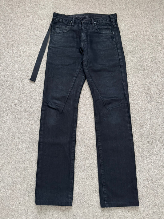 SS11 Rick Owens DRKSHDW "Anthem" Coated Detroit Cut Denim Jeans