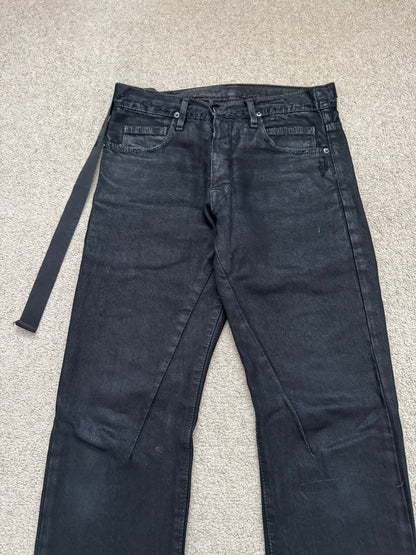 SS11 Rick Owens DRKSHDW "Anthem" Coated Detroit Cut Denim Jeans