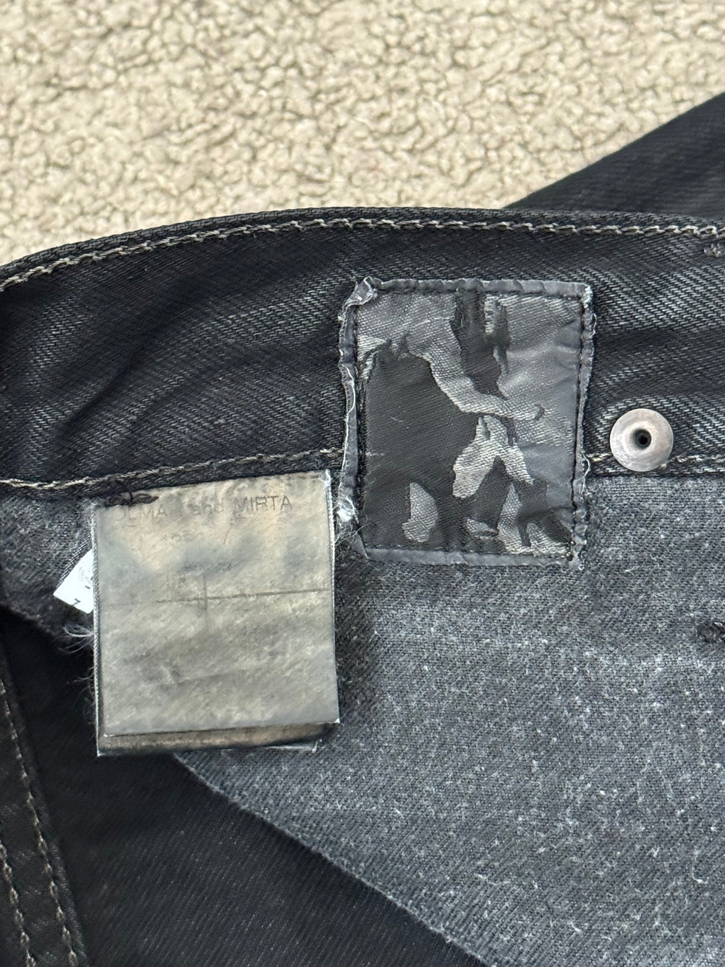SS11 Rick Owens DRKSHDW "Anthem" Coated Detroit Cut Denim Jeans