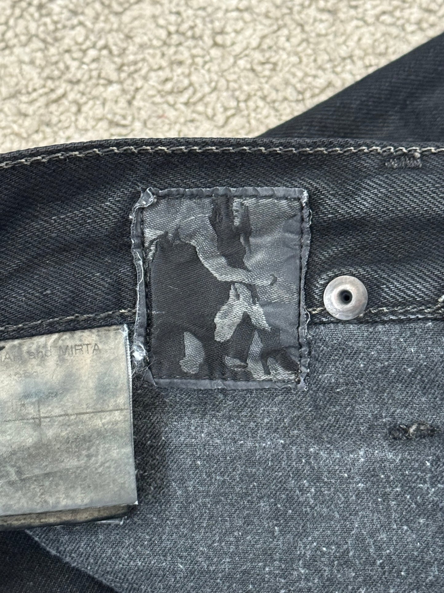 SS11 Rick Owens DRKSHDW "Anthem" Coated Detroit Cut Denim Jeans