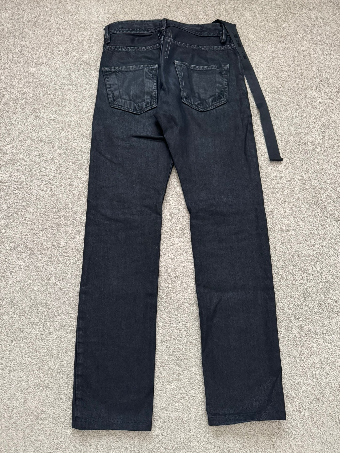 SS11 Rick Owens DRKSHDW "Anthem" Coated Detroit Cut Denim Jeans