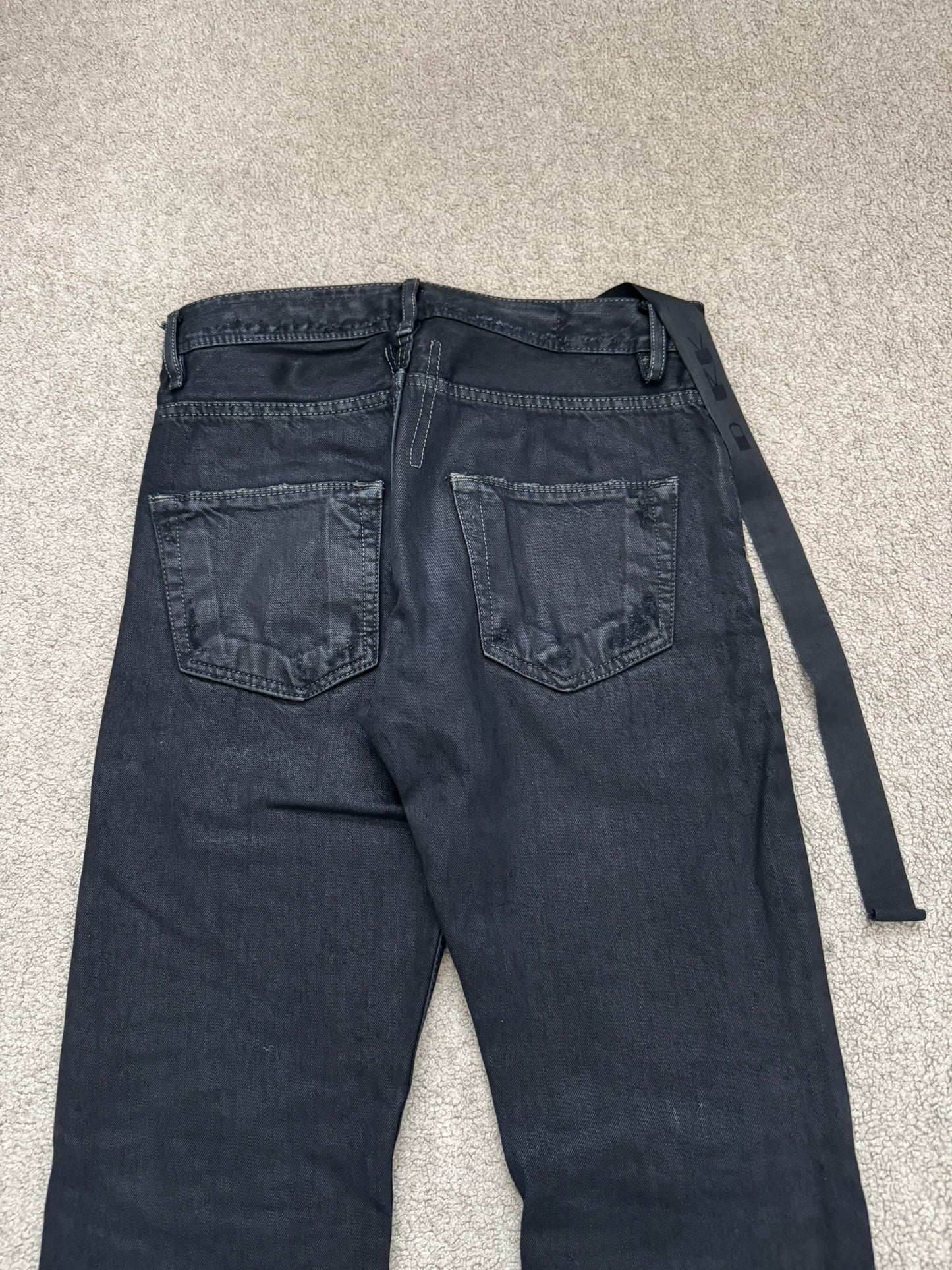 SS11 Rick Owens DRKSHDW "Anthem" Coated Detroit Cut Denim Jeans