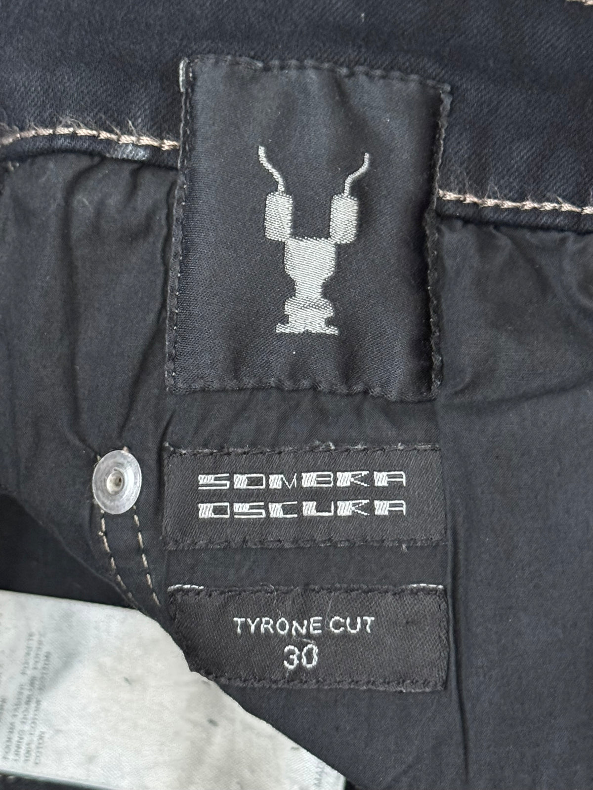 SS20 Rick Owens DRKSHDW Black Waxed Tyrone Cut Denim Jeans