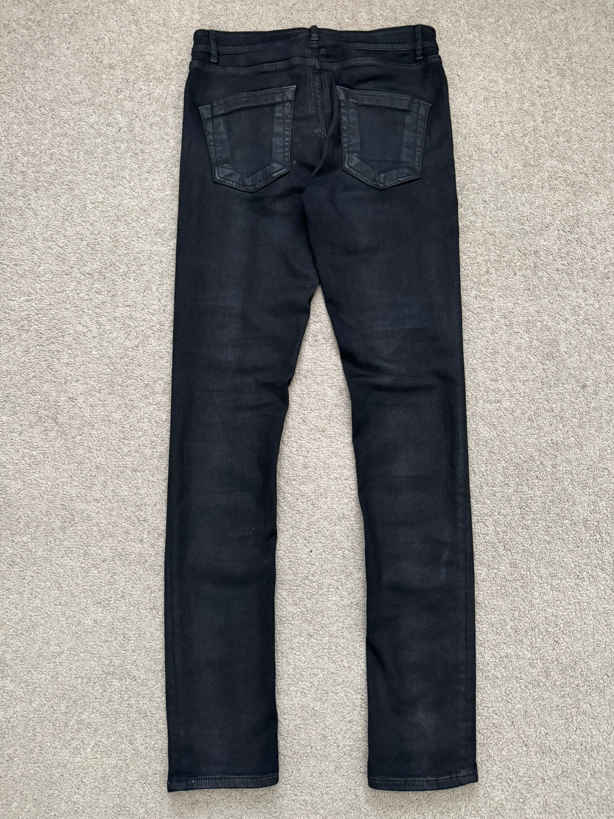 SS20 Rick Owens DRKSHDW Black Waxed Tyrone Cut Denim Jeans