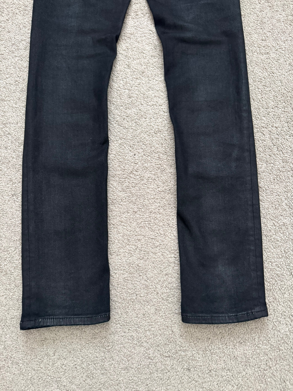 SS20 Rick Owens DRKSHDW Black Waxed Tyrone Cut Denim Jeans