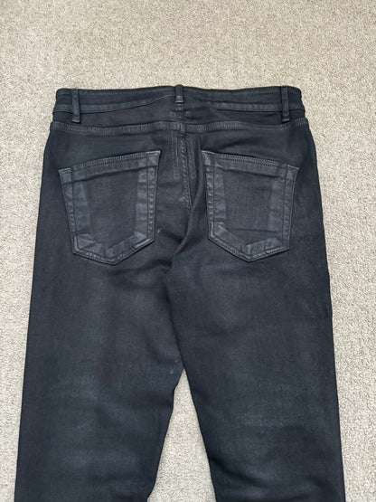 SS20 Rick Owens DRKSHDW Black Waxed Tyrone Cut Denim Jeans