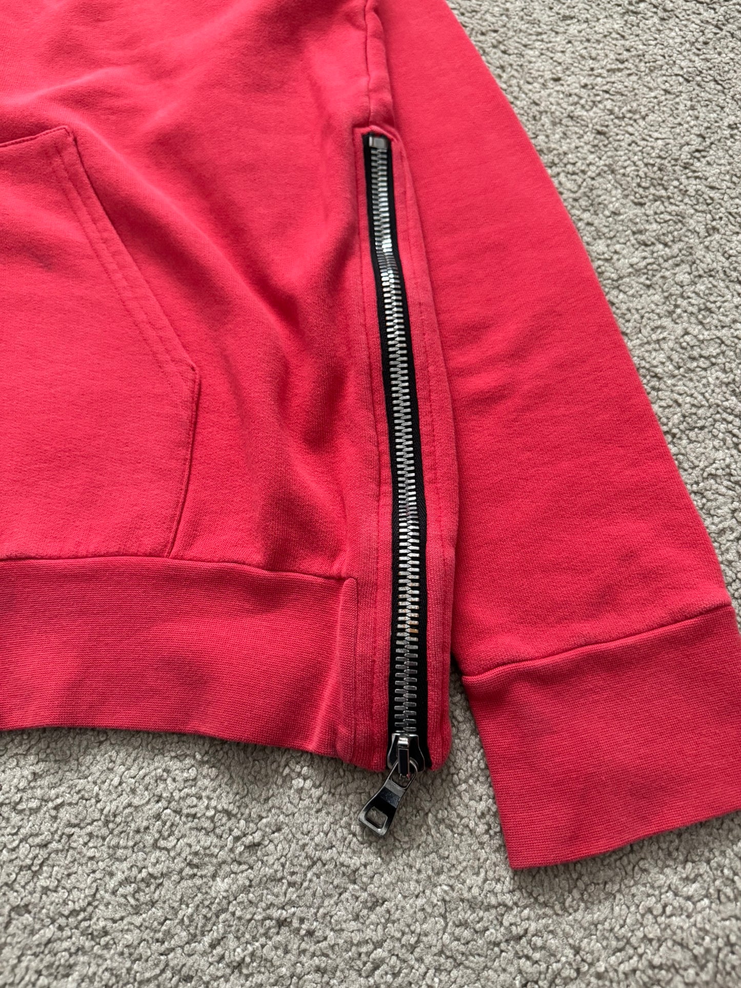 Balmain by Olivier Rousteing Dragon Patch Zip Up Biker Hoodie