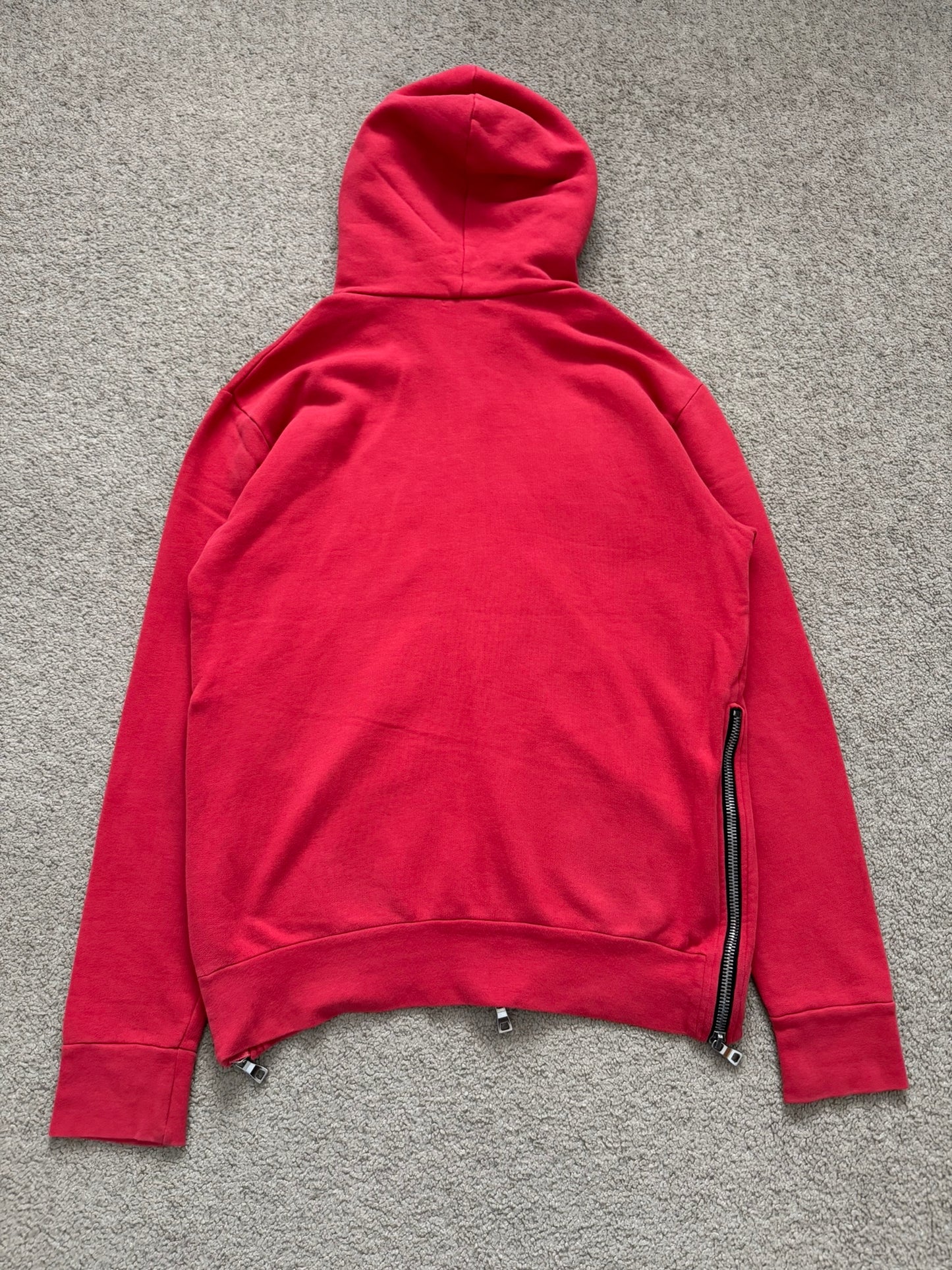 Balmain by Olivier Rousteing Dragon Patch Zip Up Biker Hoodie