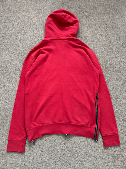 Balmain by Olivier Rousteing Dragon Patch Zip Up Biker Hoodie