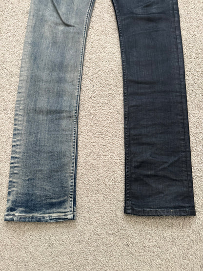 SS19 Rick Owens Mainline “Babel” Hybrid Collage Tyrone Cut Denim Jeans