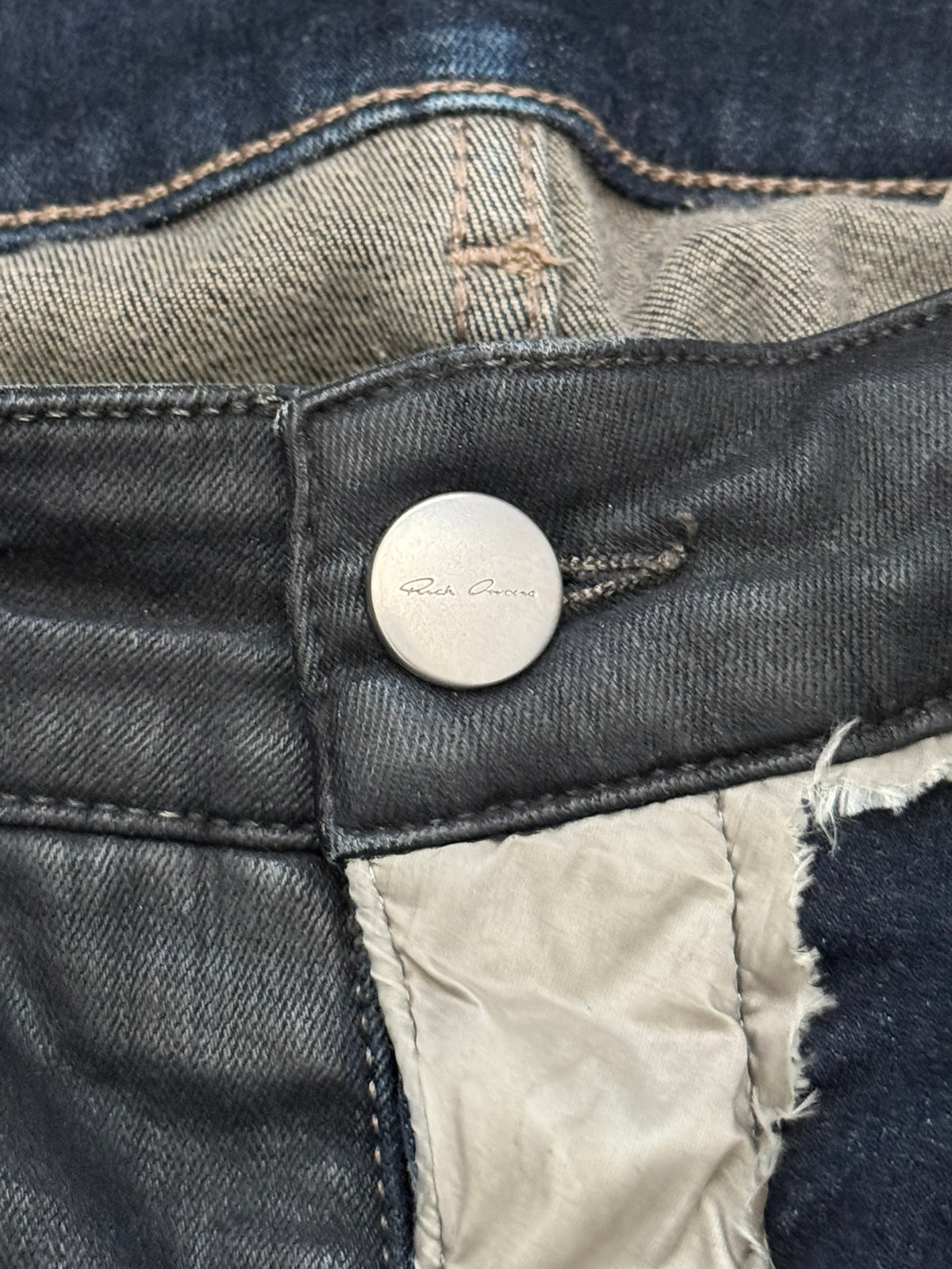 SS19 Rick Owens Mainline “Babel” Hybrid Collage Tyrone Cut Denim Jeans