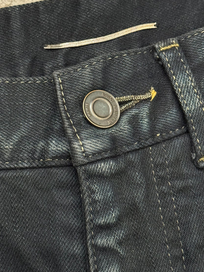 FW14 Saint Laurent by Hedi Slimane Oil Stain/Spill Crash Distressed Denim Jeans