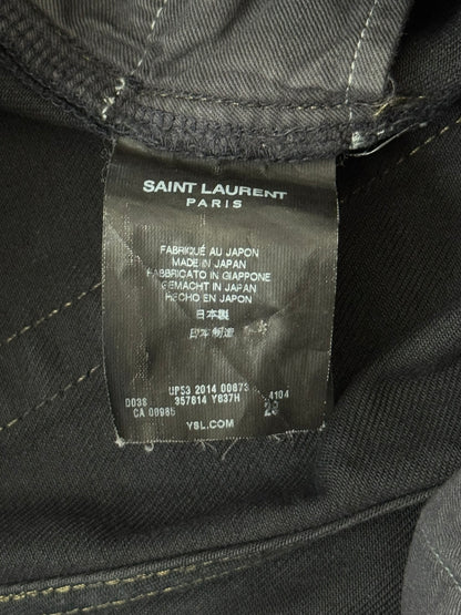 FW14 Saint Laurent by Hedi Slimane Oil Stain/Spill Crash Distressed Denim Jeans