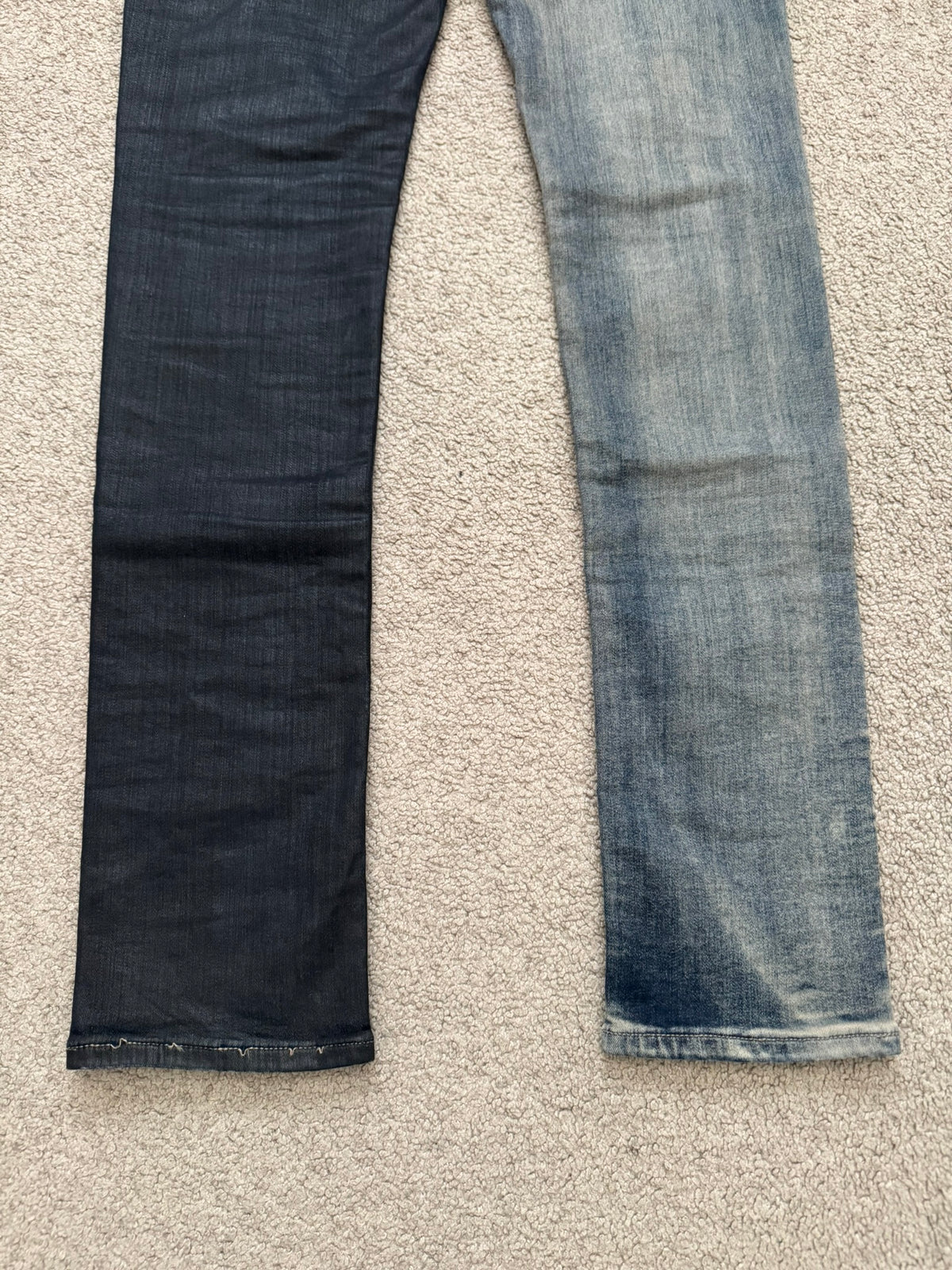 SS19 Rick Owens Mainline “Babel” Hybrid Collage Tyrone Cut Denim Jeans
