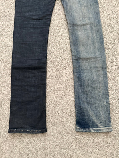 SS19 Rick Owens Mainline “Babel” Hybrid Collage Tyrone Cut Denim Jeans