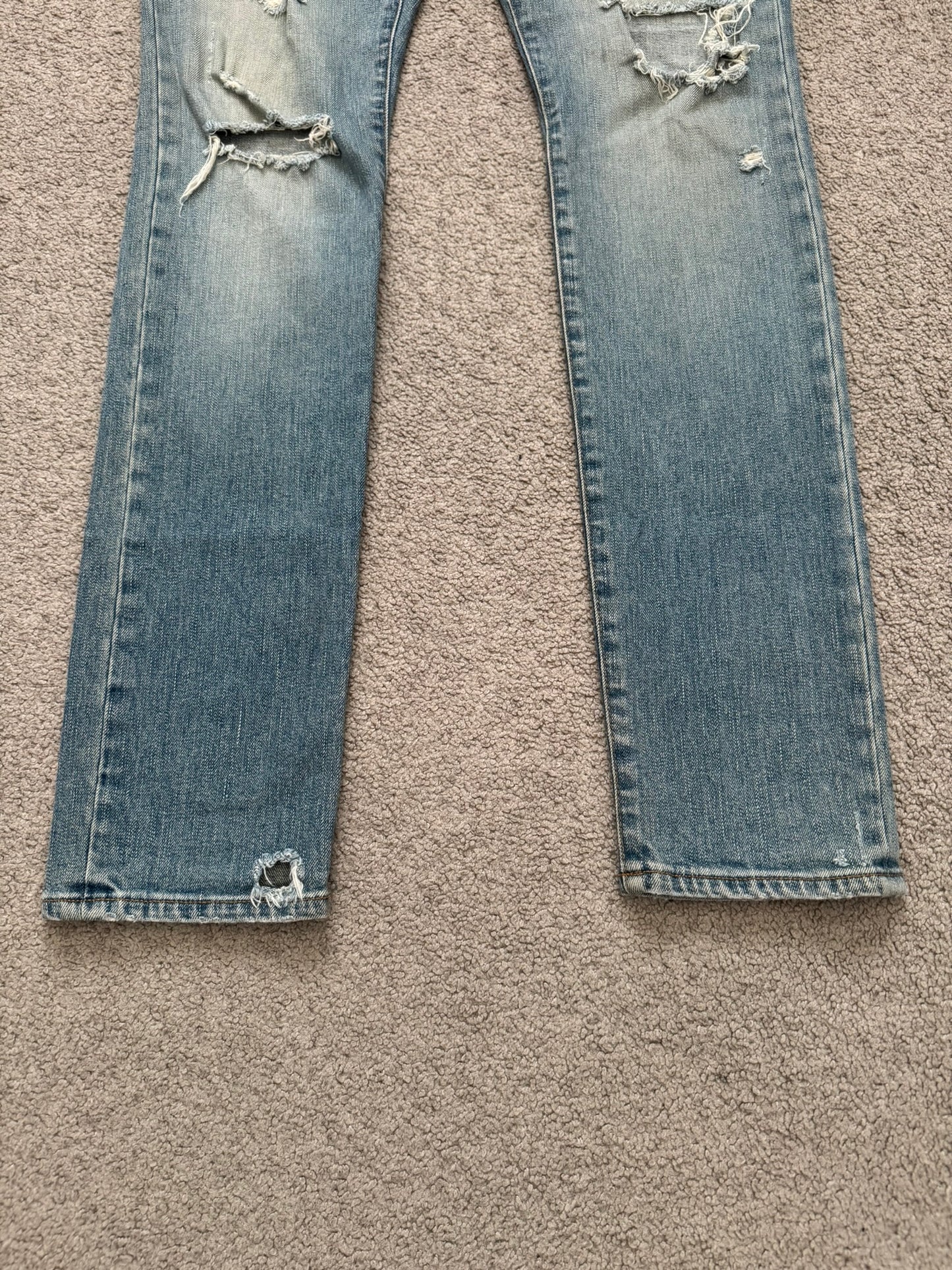SS16 Saint Laurent by Hedi Slimane Crash Distressed D02 Denim Jeans