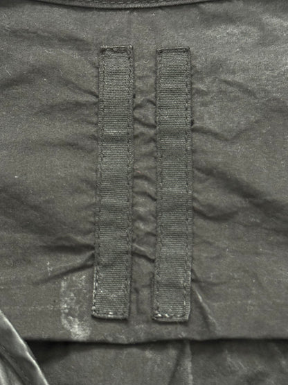 SS15 Rick Owens DRKSHDW Black Waxed Military Cargo Jacket