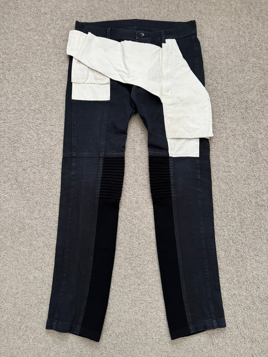 FW13 Rick Owens Mainline "Plinth" Runway Hybrid Memphis Biker Jeans