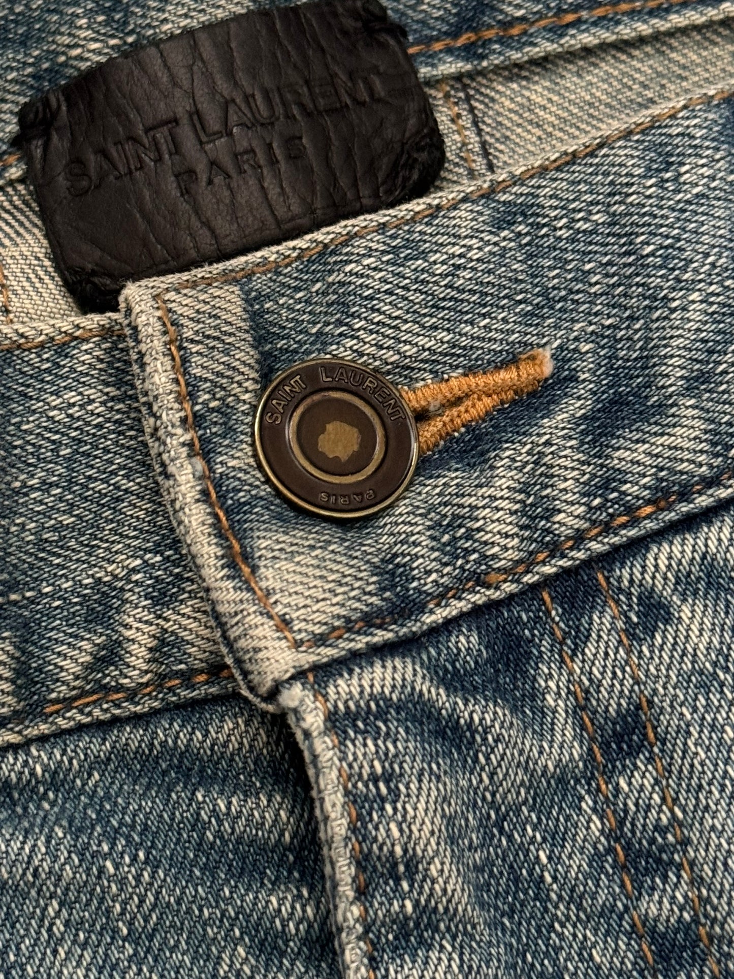SS16 Saint Laurent by Hedi Slimane Crash Distressed D02 Denim Jeans