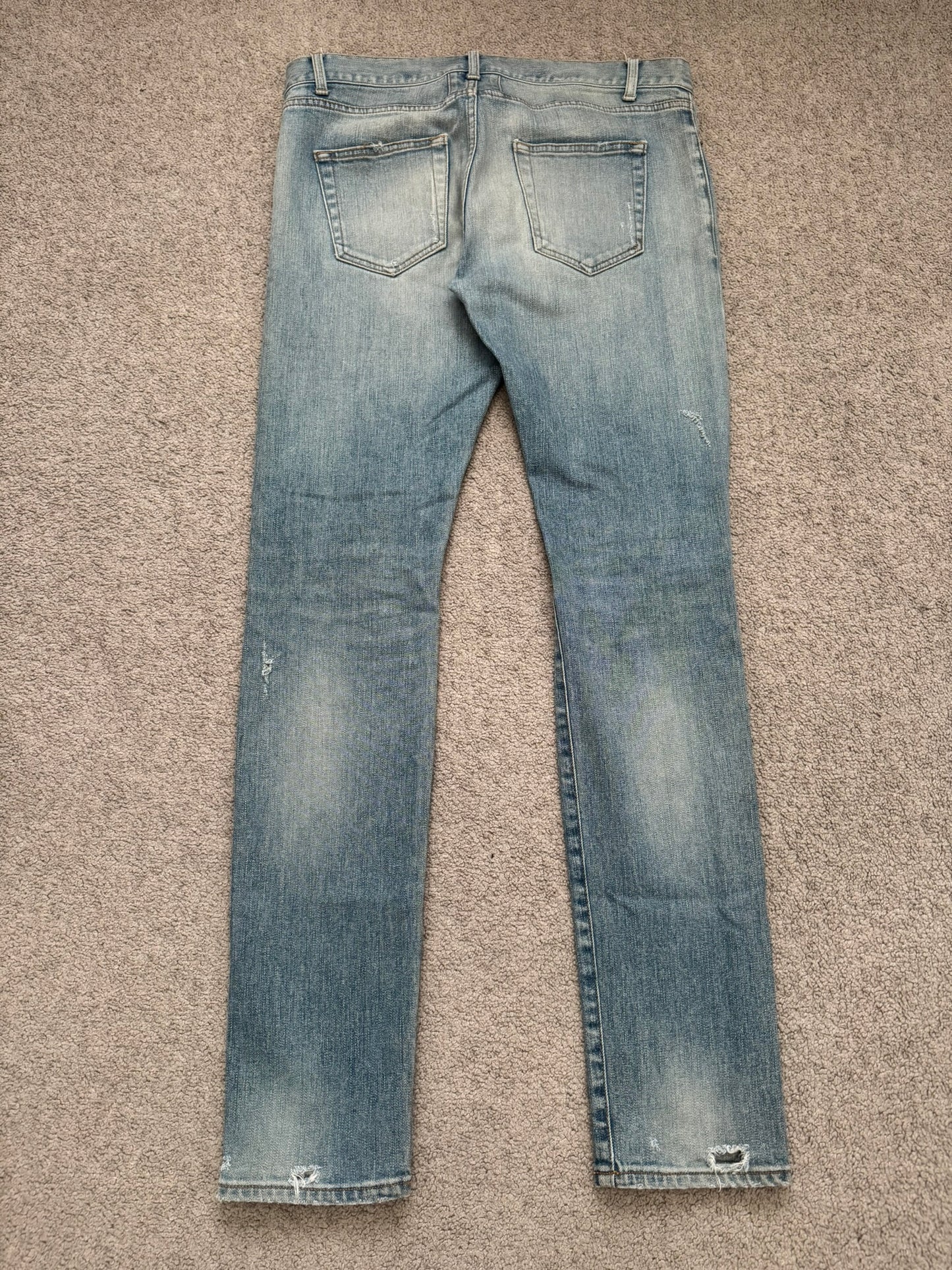 SS16 Saint Laurent by Hedi Slimane Crash Distressed D02 Denim Jeans
