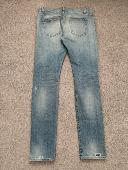 SS16 Saint Laurent by Hedi Slimane Crash Distressed D02 Denim Jeans
