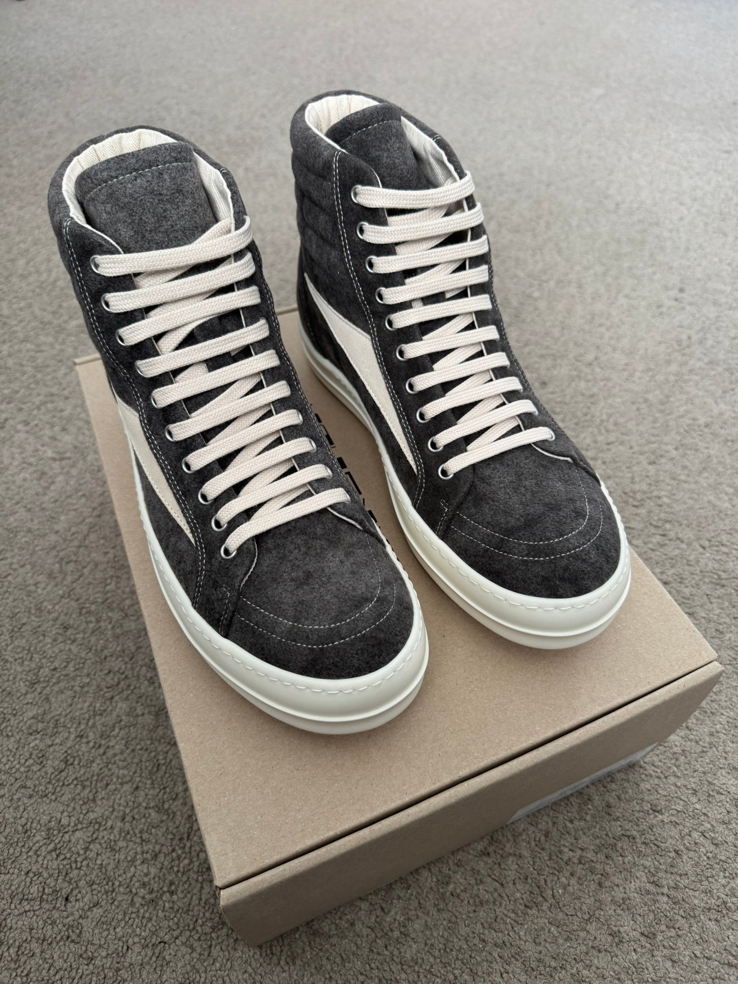 New FW24 Rick Owens DRKSHDW "Vans" Vintage High Top Sneakers