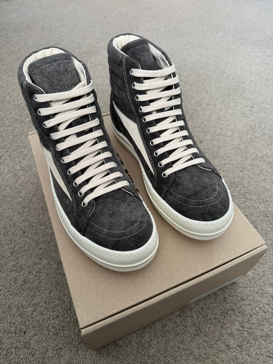 New FW24 Rick Owens DRKSHDW "Vans" Vintage High Top Sneakers