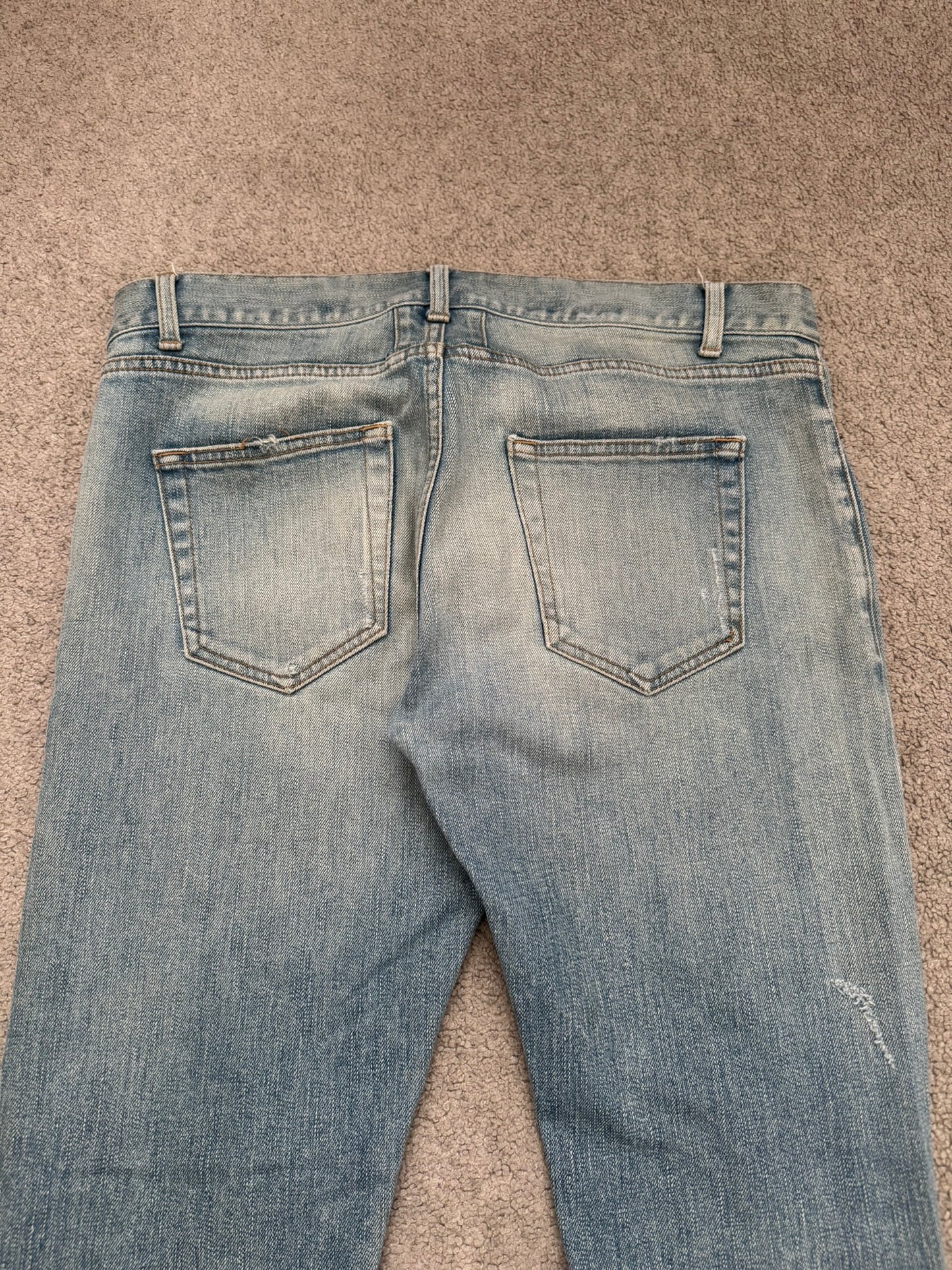 SS16 Saint Laurent by Hedi Slimane Crash Distressed D02 Denim Jeans