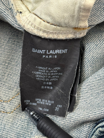FW14 Saint Laurent by Hedi Slimane Crash Distressed D02 Denim Jeans