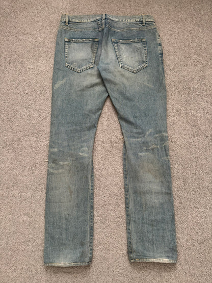 FW14 Saint Laurent by Hedi Slimane Crash Distressed D02 Denim Jeans