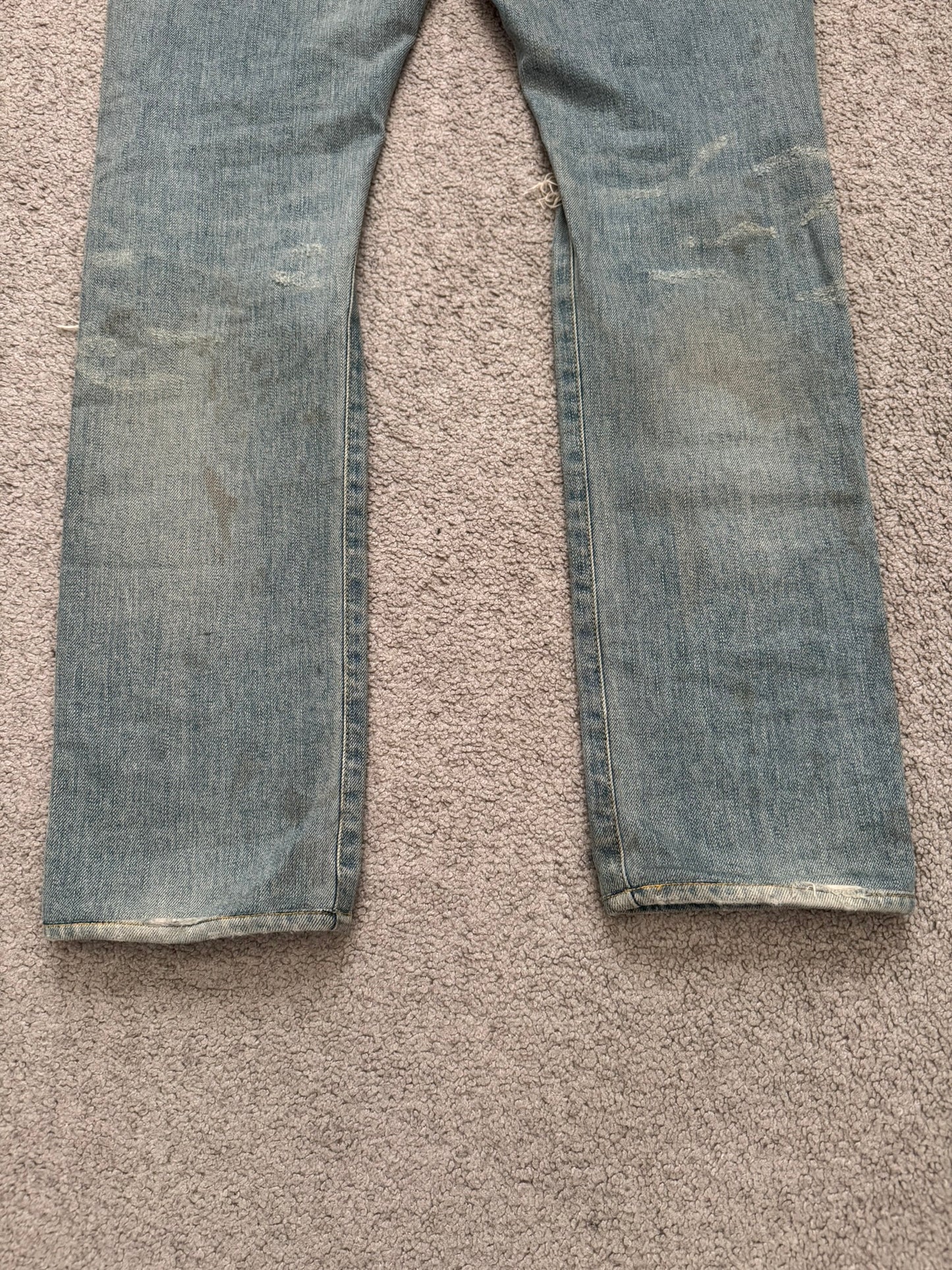 FW14 Saint Laurent by Hedi Slimane Crash Distressed D02 Denim Jeans