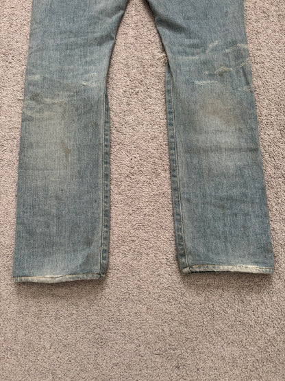 FW14 Saint Laurent by Hedi Slimane Crash Distressed D02 Denim Jeans