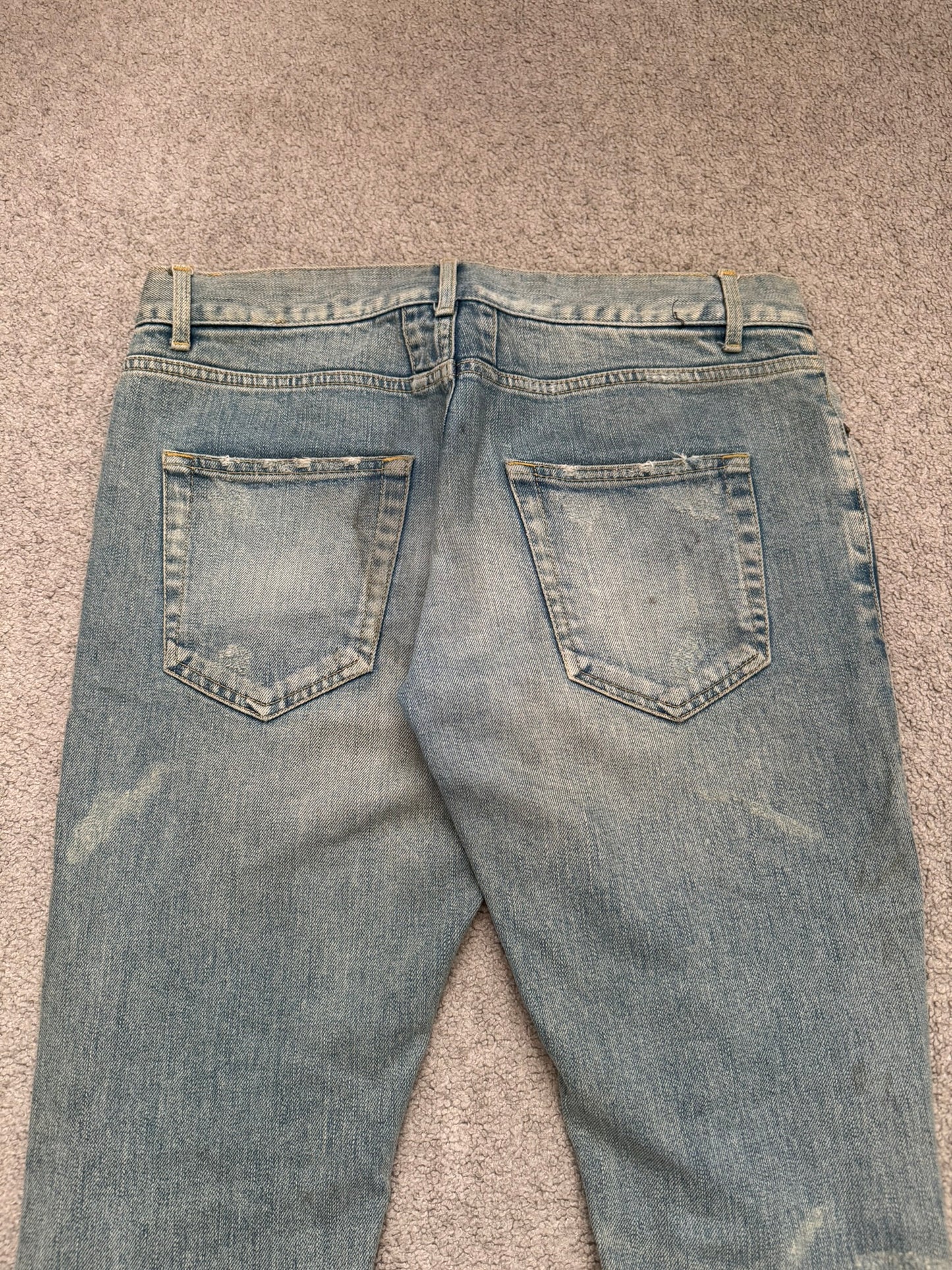 FW14 Saint Laurent by Hedi Slimane Crash Distressed D02 Denim Jeans