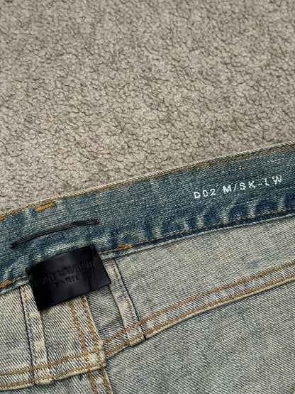 FW16 Saint Laurent by Hedi Slimane Crash Distressed D02 Denim Jeans
