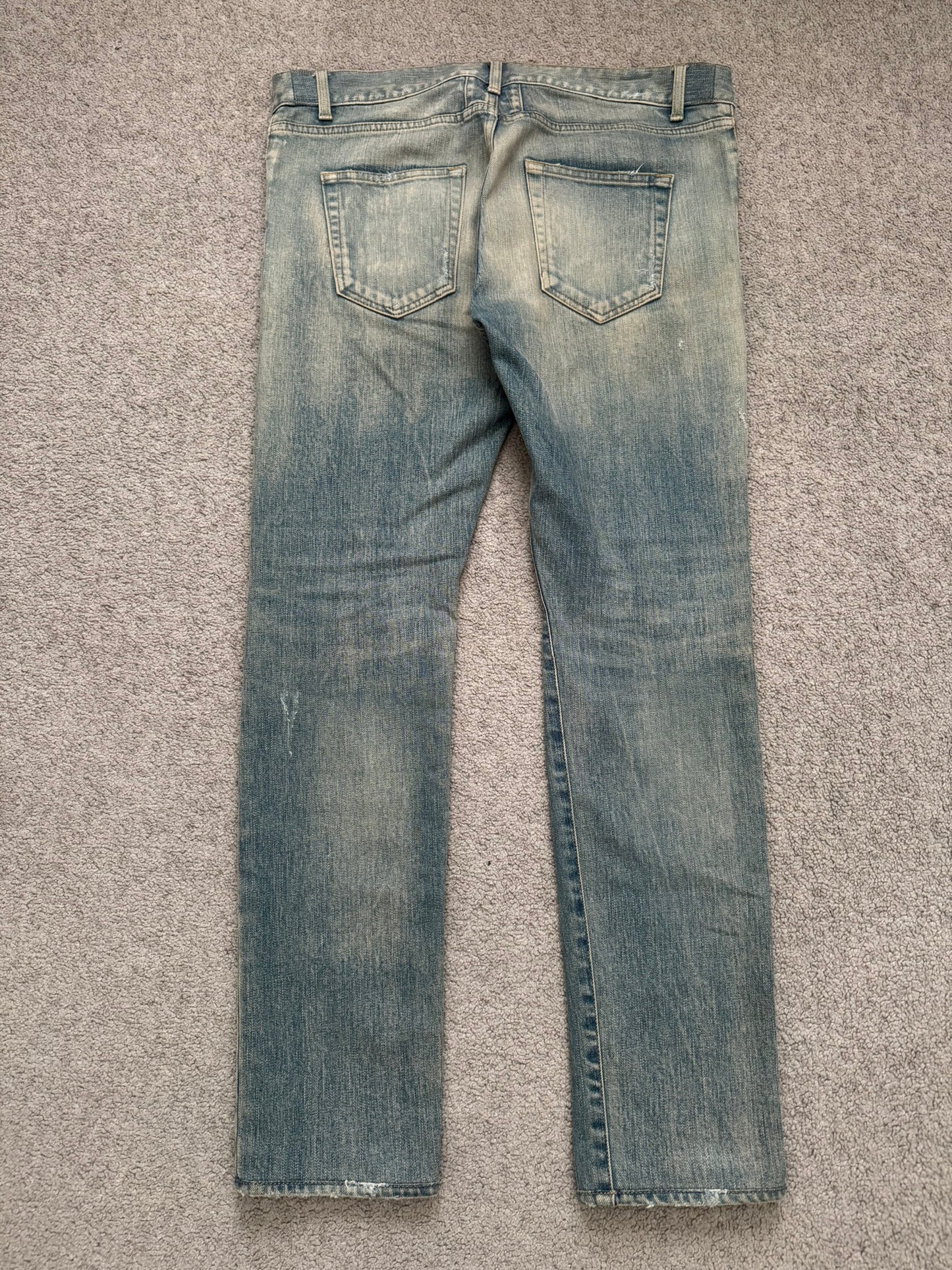 FW16 Saint Laurent by Hedi Slimane Crash Distressed D02 Denim Jeans