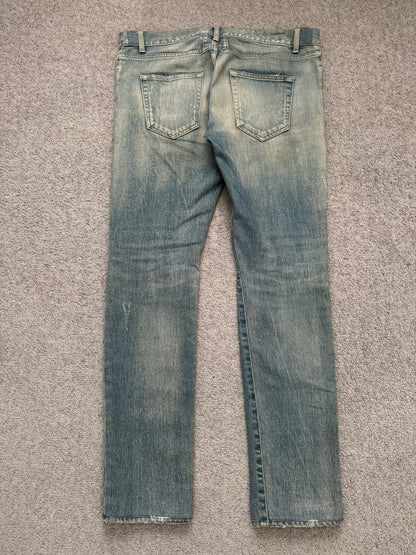 FW16 Saint Laurent by Hedi Slimane Crash Distressed D02 Denim Jeans