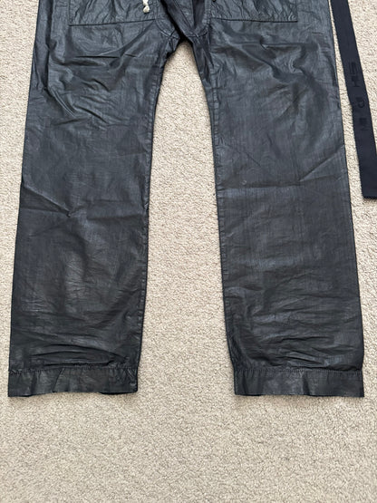SS21 Rick Owens DRKSHDW Black Waxed Creatch Cargo Pants