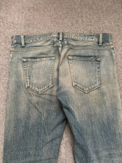 FW16 Saint Laurent by Hedi Slimane Crash Distressed D02 Denim Jeans