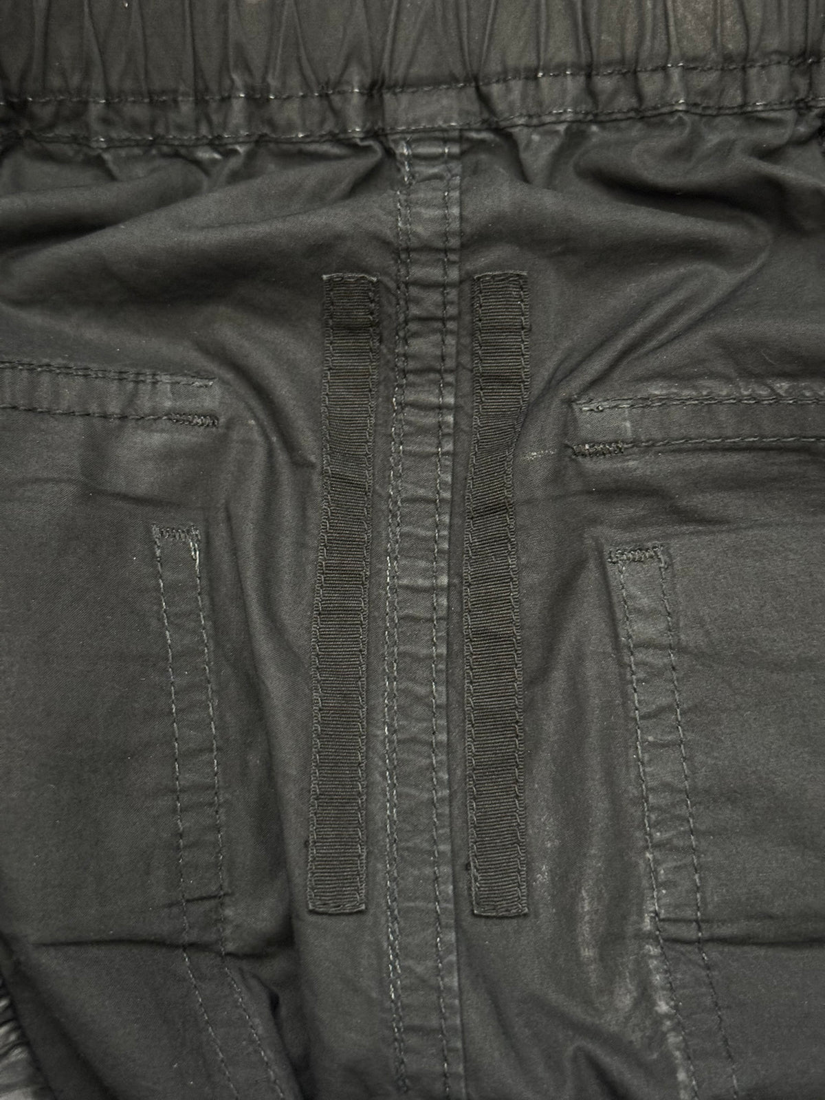 SS21 Rick Owens DRKSHDW Black Waxed Creatch Cargo Pants