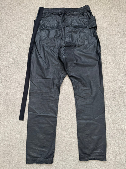SS21 Rick Owens DRKSHDW Black Waxed Creatch Cargo Pants