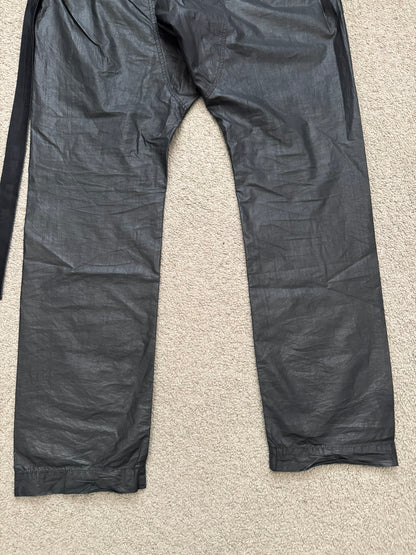 SS21 Rick Owens DRKSHDW Black Waxed Creatch Cargo Pants